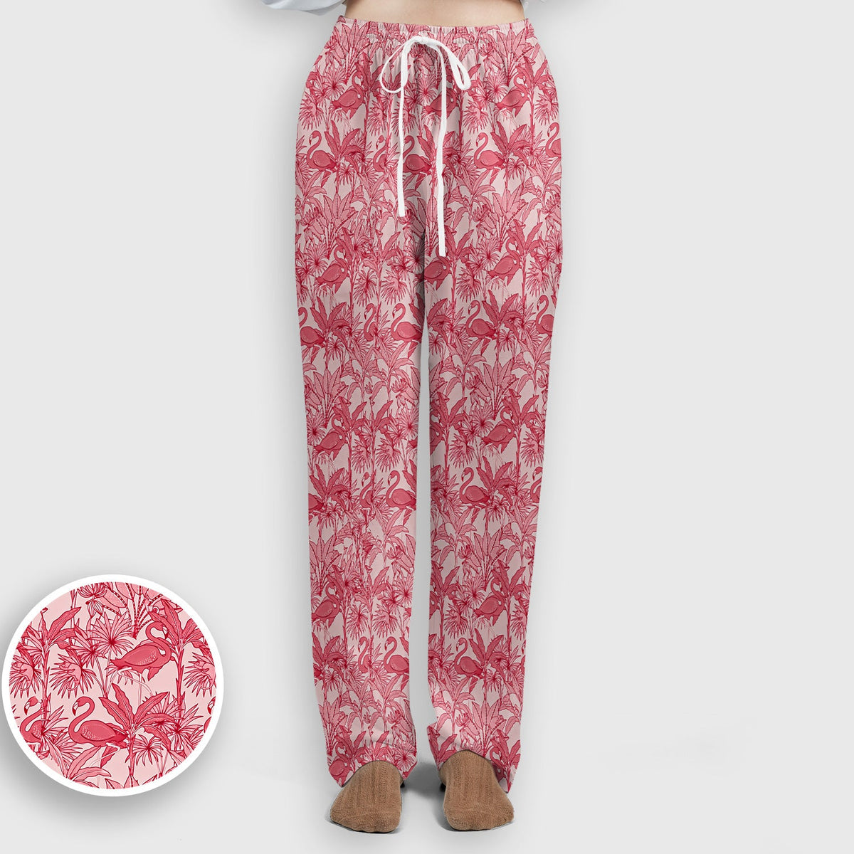 Tropical Flamingo Palm Leaves Nurse Scrub Set