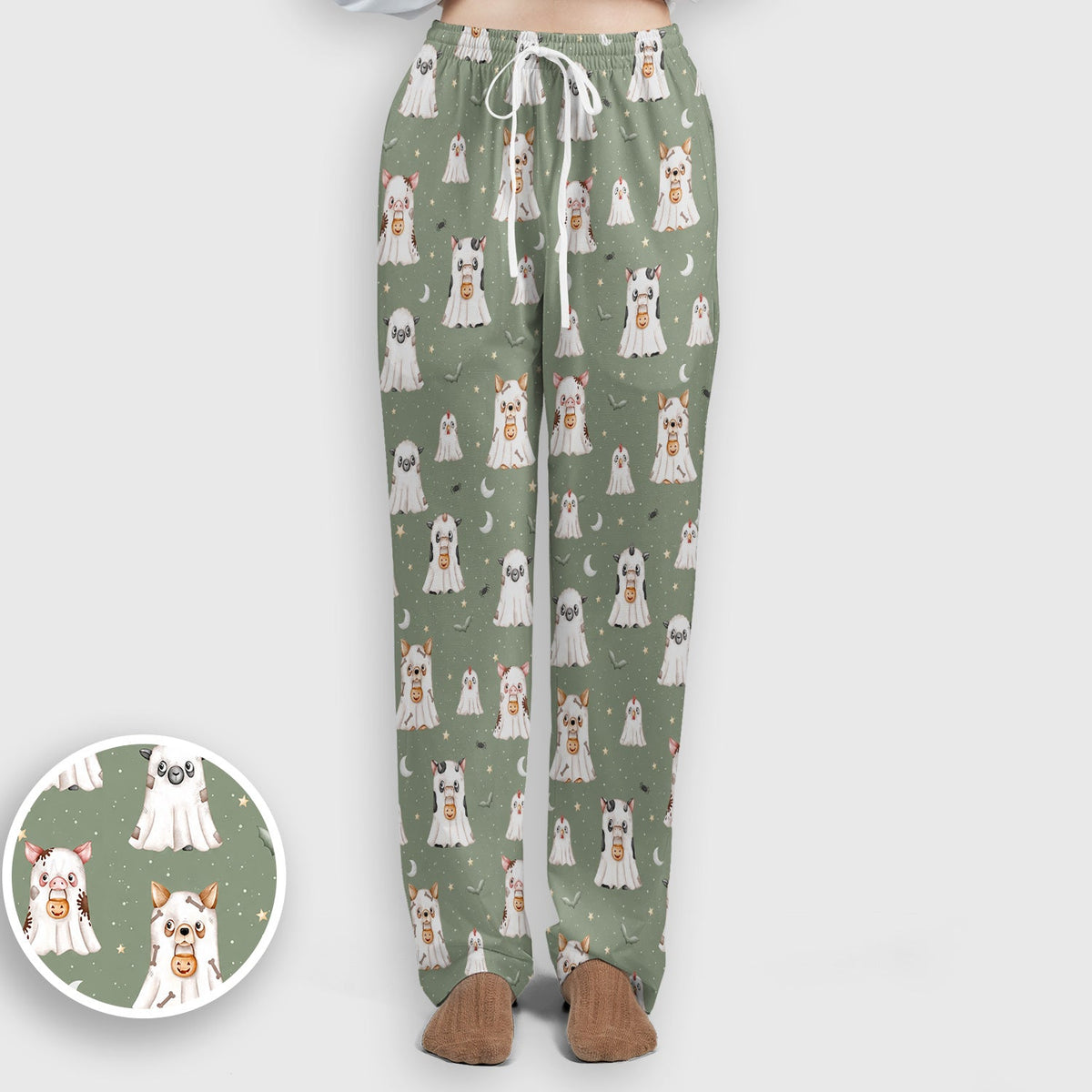 Spooky Farm Animal Ghost Nurse Scrub Set