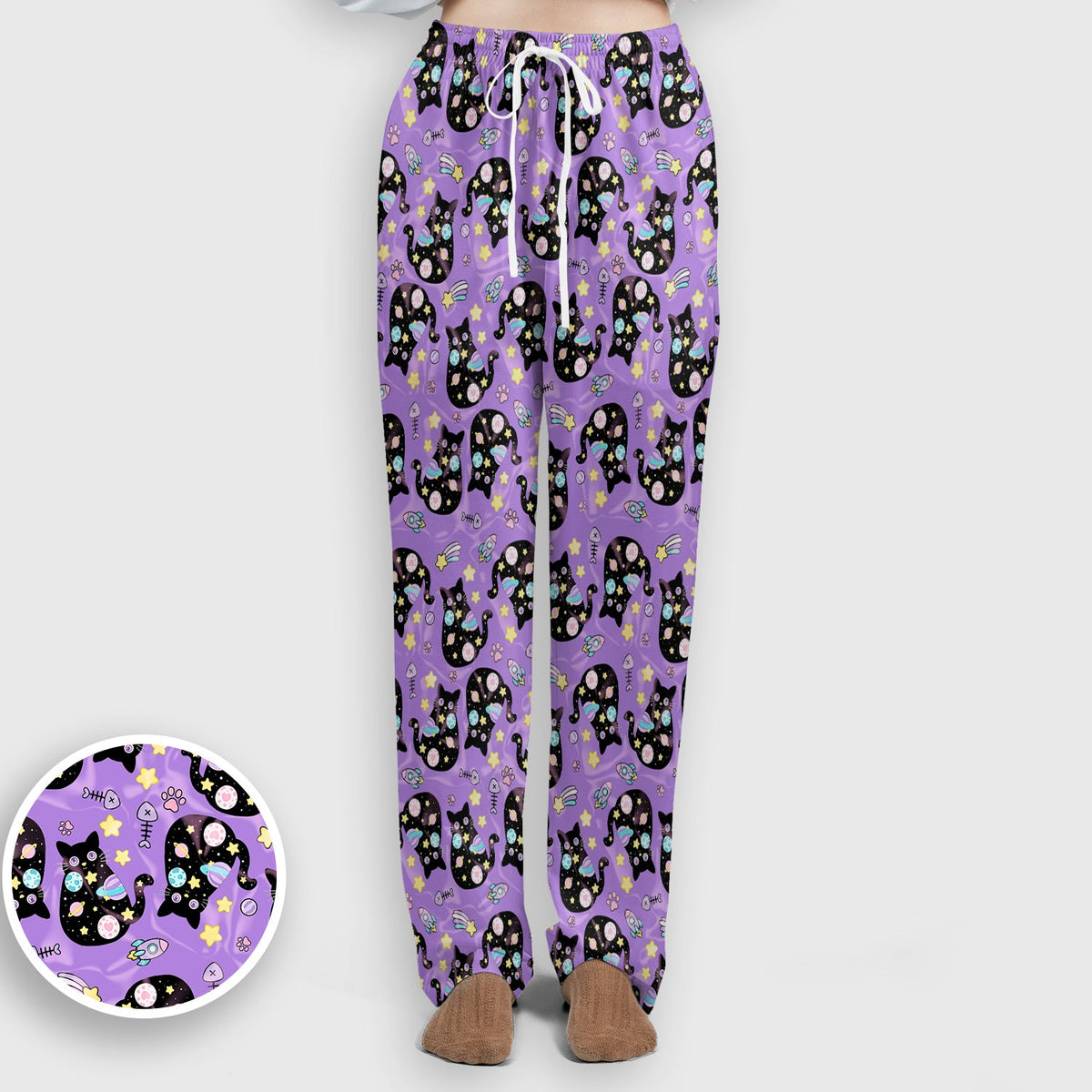 Black Cat Galaxy Space Nurse Scrub Top