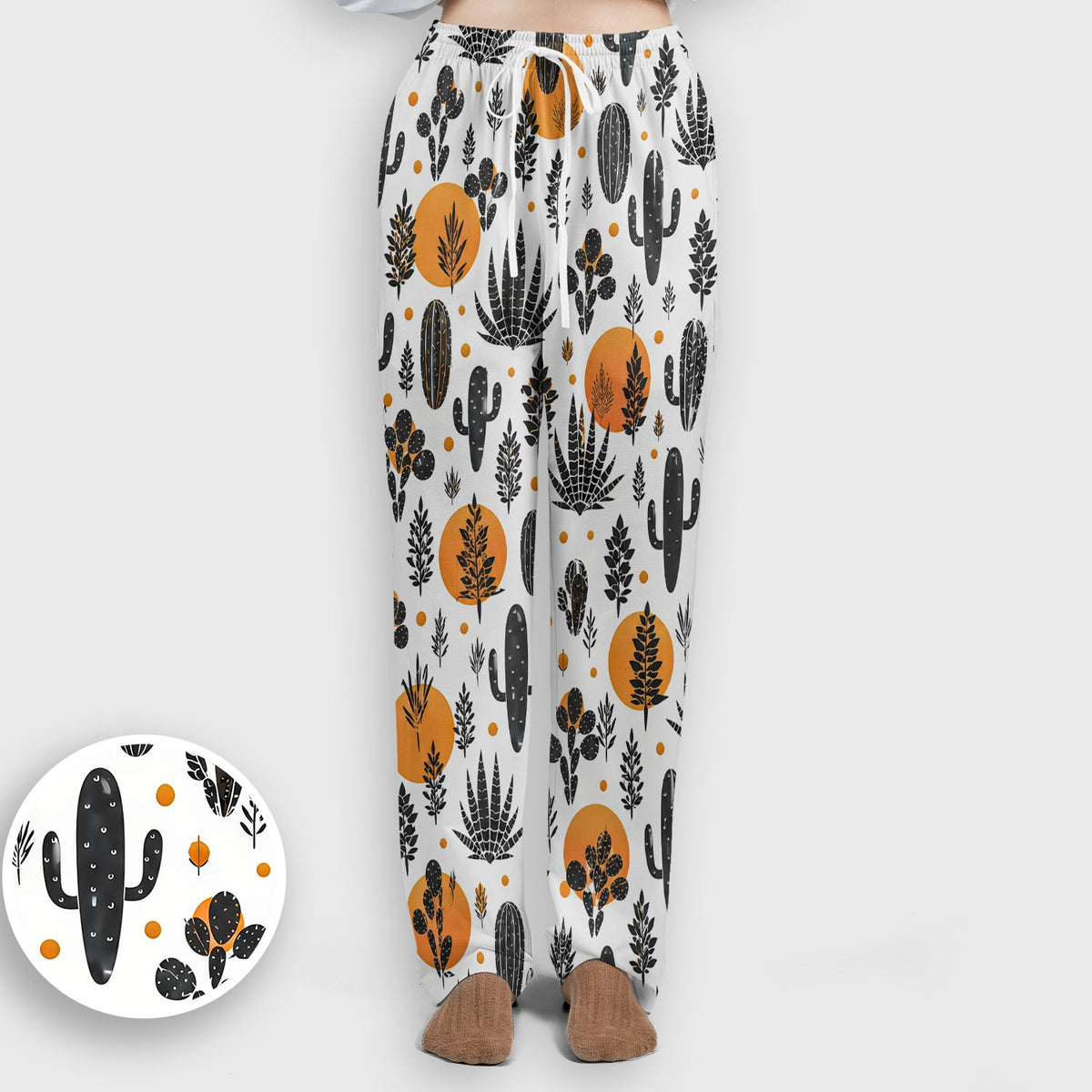 Desert Cactus Orange Sun Nurse Scrub Set