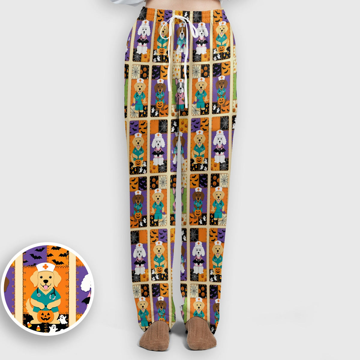 Spooky Dog Veterinary Nurse Scrub Set