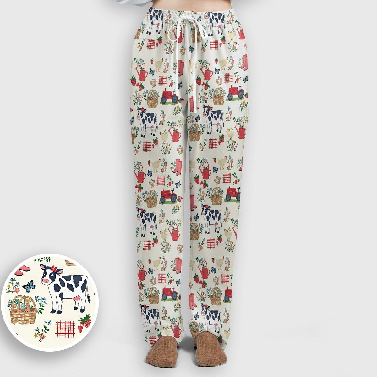 Cow Chicken Farm Nurse Scrub Set