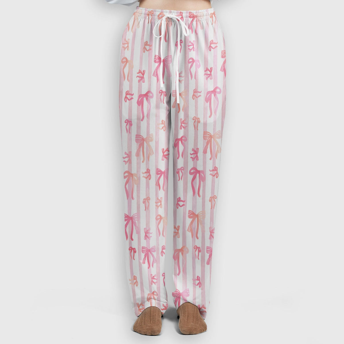 Pink Bow Stripe Nurse Scrub Set
