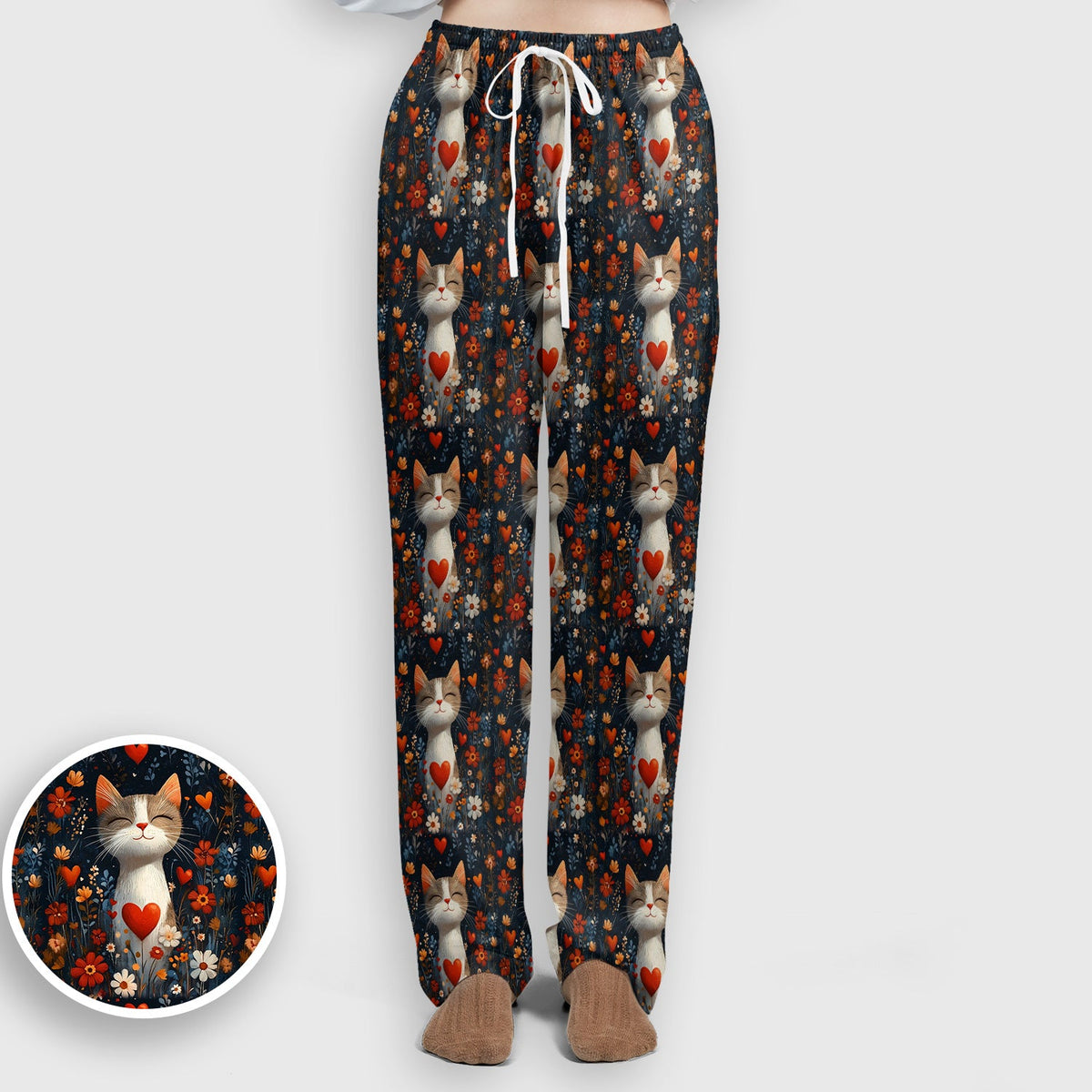 Cat Heart Floral Garden Nurse Scrub Set