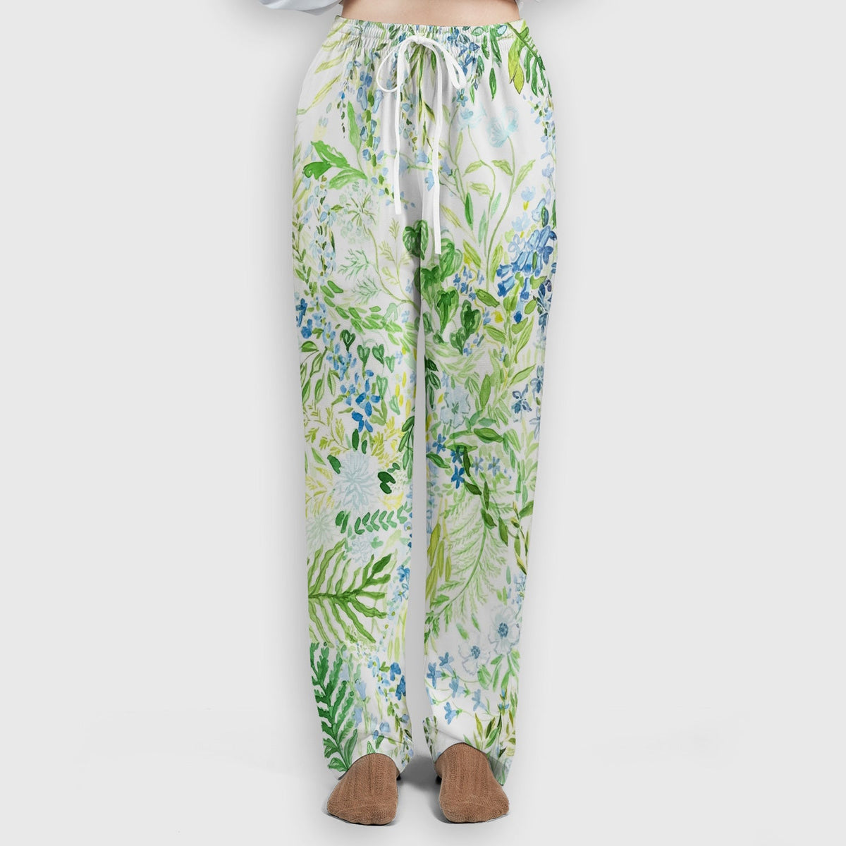 Green Botanical Floral Nurse Scrub Set