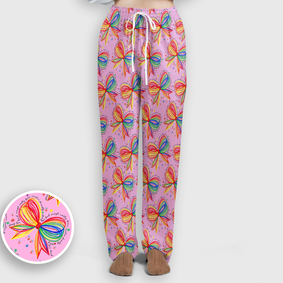 Colorful Rainbow Bow Nurse Scrub Set