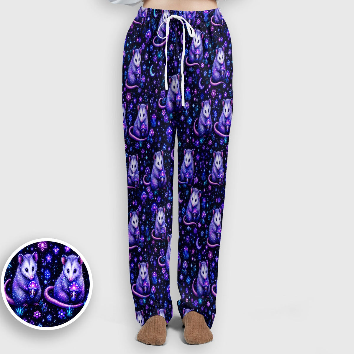 Neon Opossum Mushroom Galaxy Nurse Scrub Set