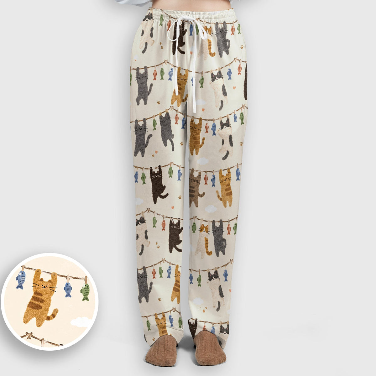 Hanging Cat Fishline Nurse Scrub Set