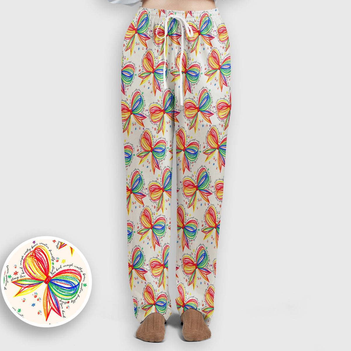 Colorful Rainbow Bow Nurse Scrub Set