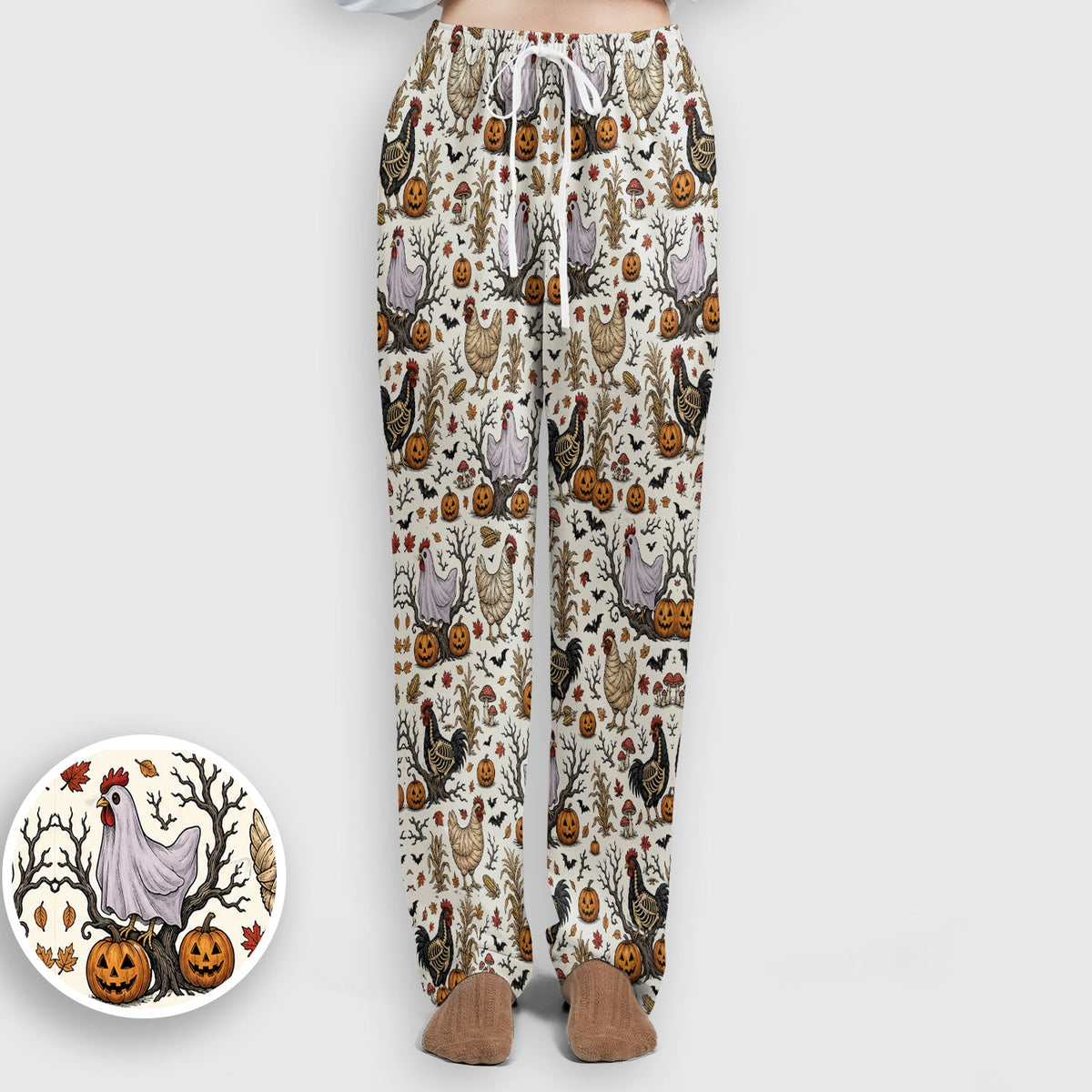Skeleton Chickens Nurse Scrub Set - Halloween Gift