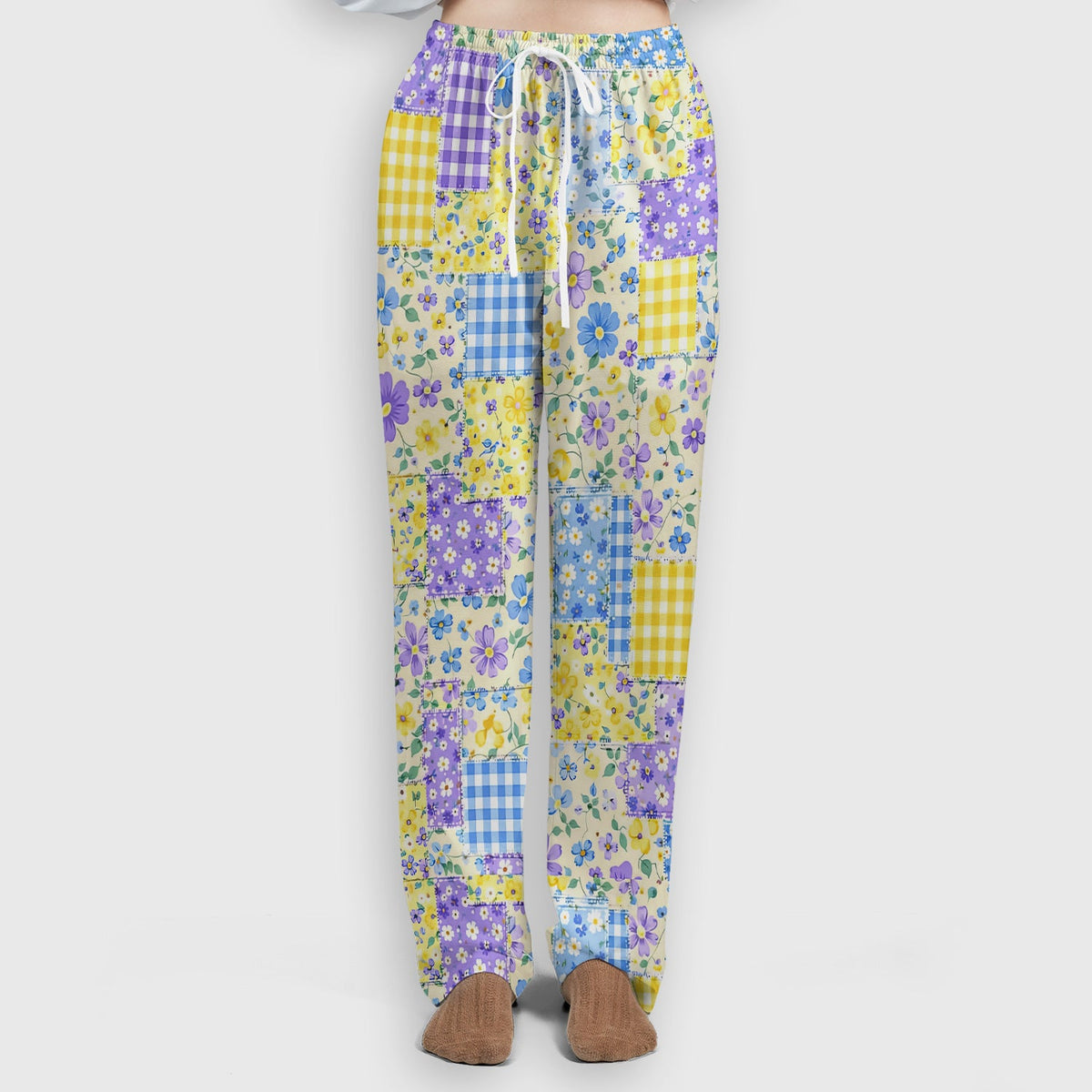 Floral Patchwork Gingham Nurse Scrub Set