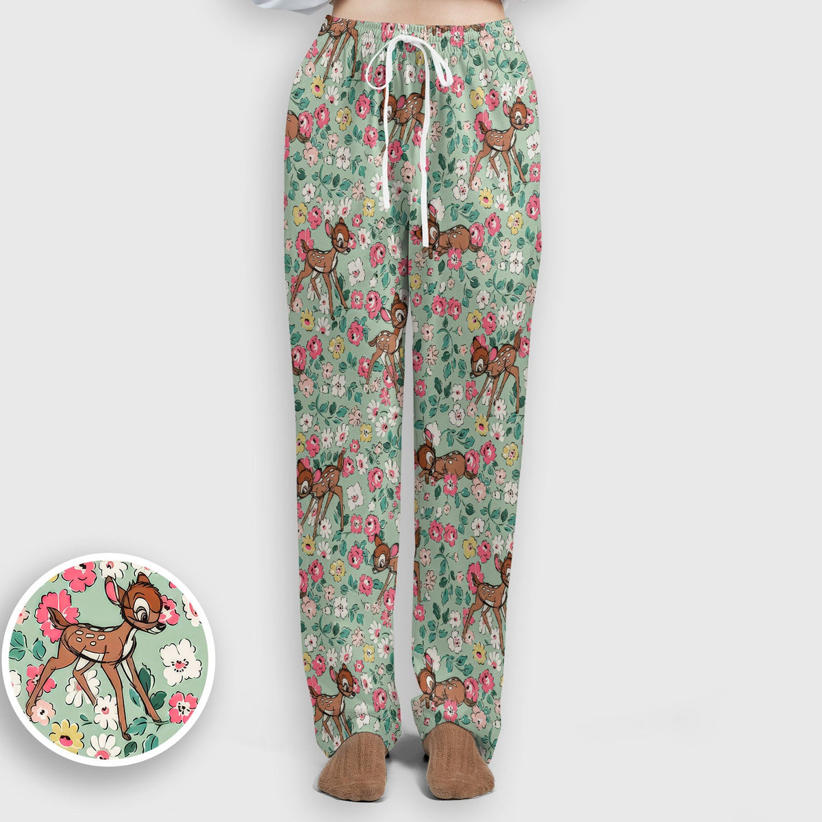 Cute Baby Deer Floral Nurse Scrub Set