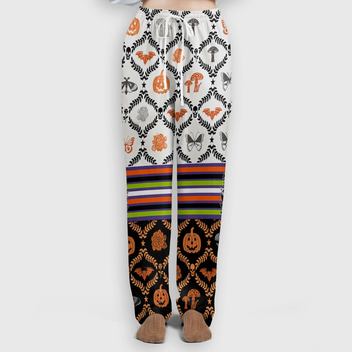 Checkered Pumpkin Bow Nurse Scrub Set - Halloween Gift