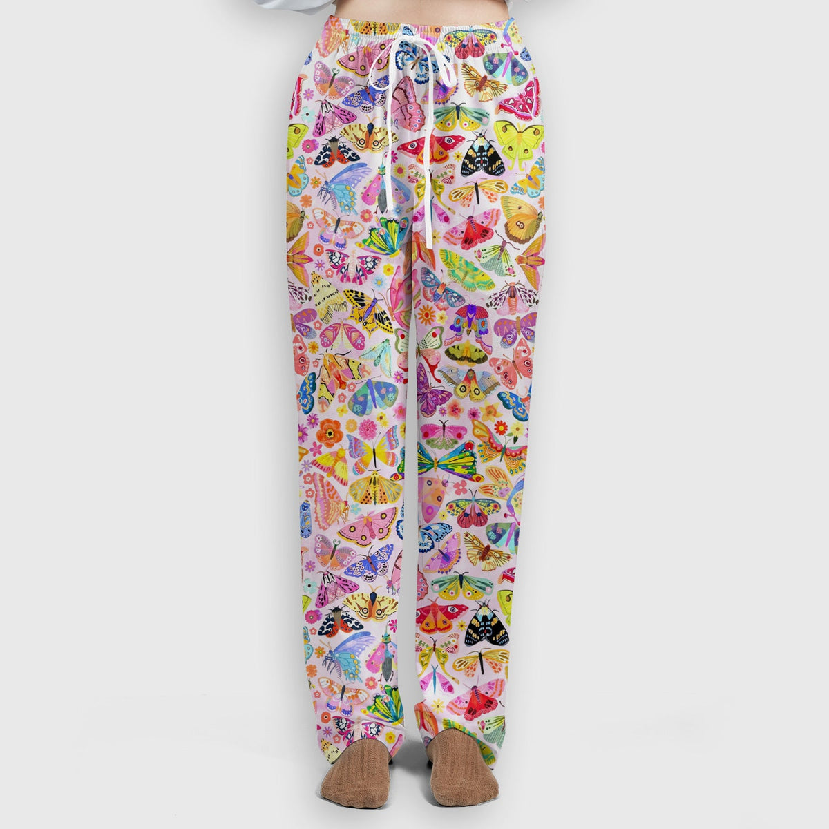 Cute Bright Butterfly Moth Floral Nurse Scrub Set