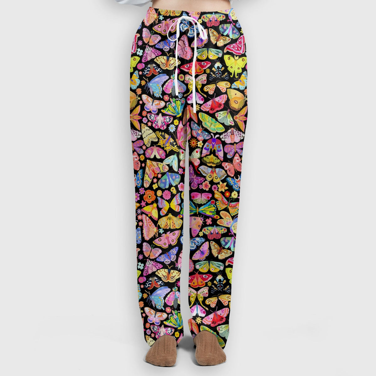 Cute Bright Butterfly Moth Floral Nurse Scrub Set
