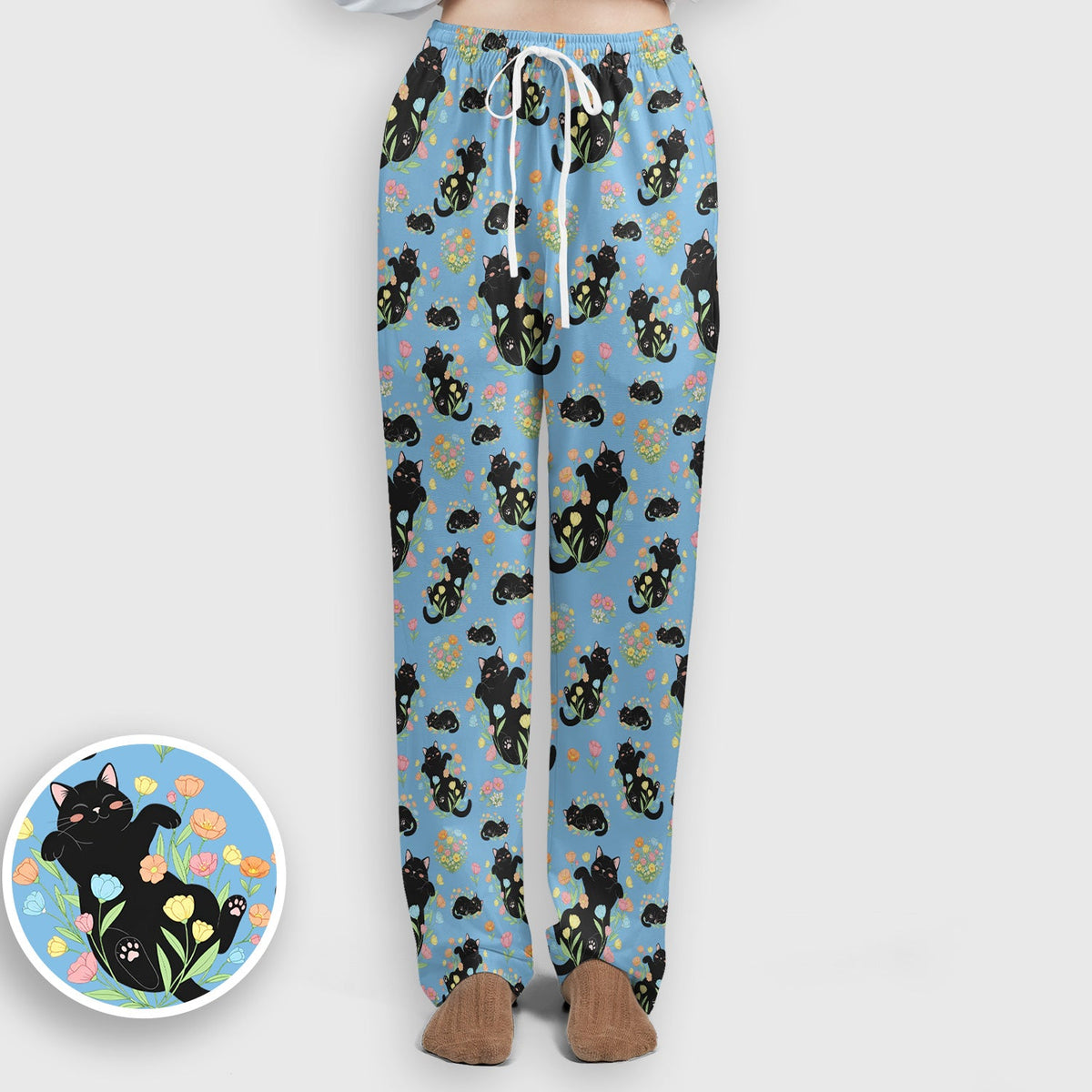 Cats Cute Poses Floral Nurse Scrub Set