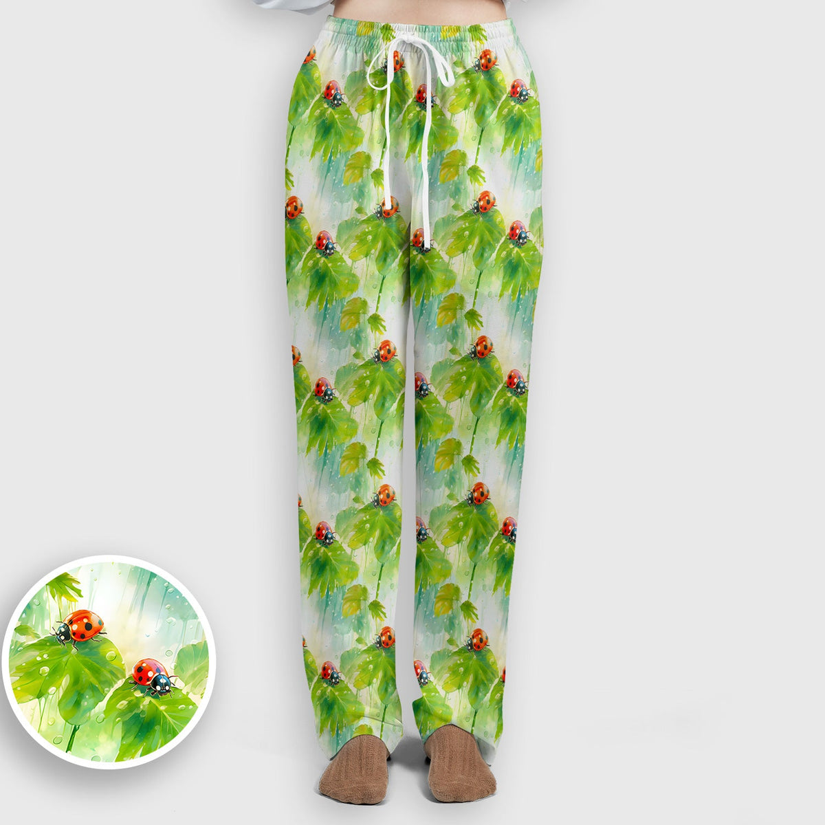 Ladybugs On Rainy Leaves Nurse Scrub Set