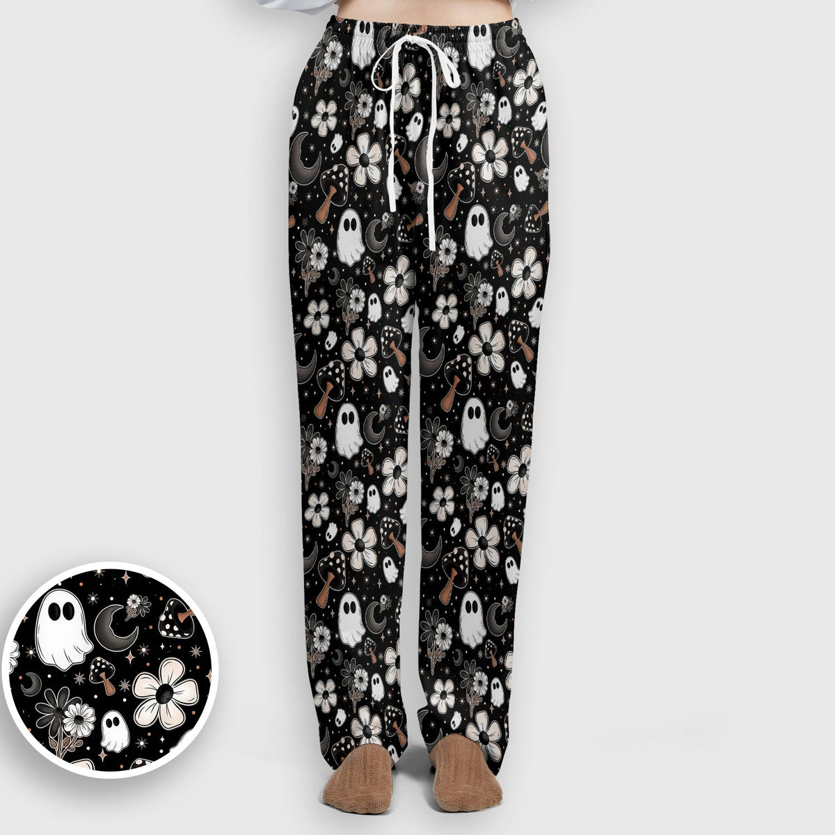 Floral Mushroom Ghost Nurse Scrub Set