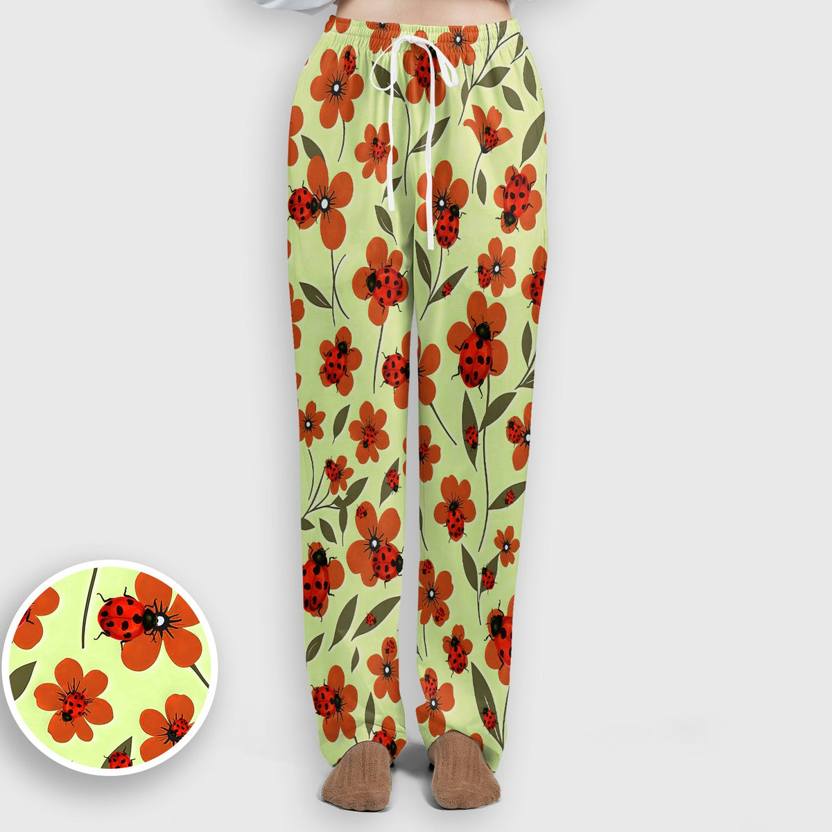 Ladybug Orange Floral Garden Nurse Scrub Set