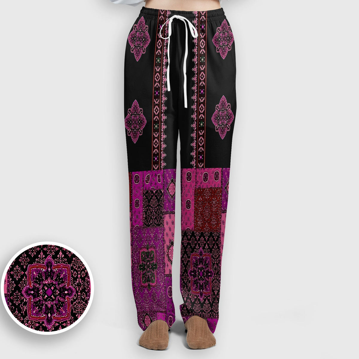 Boho Pink Bandana Patchwork Nurse Scrub Set
