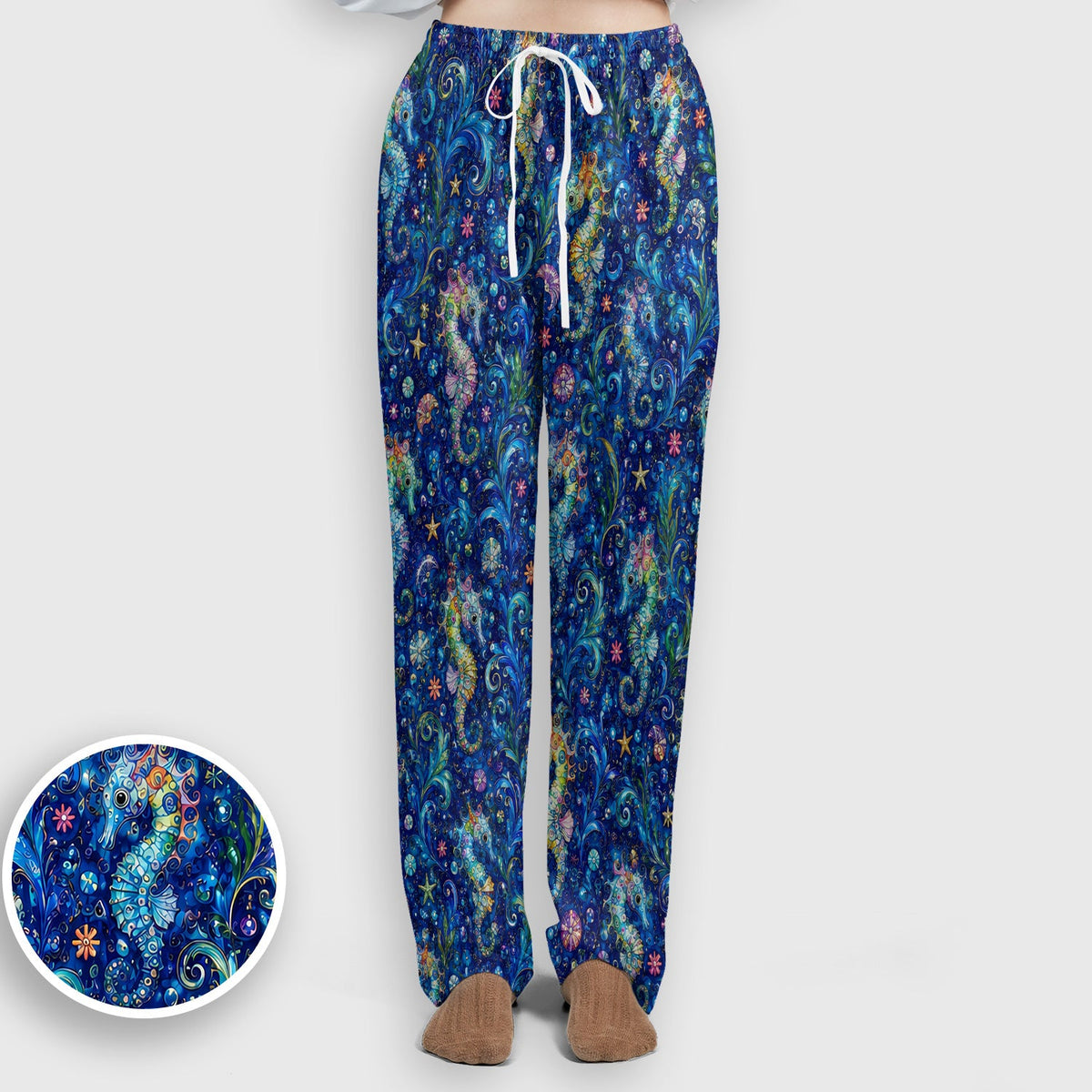 Vibrant Seahorse Ocean Swirl Nurse Scrub Set