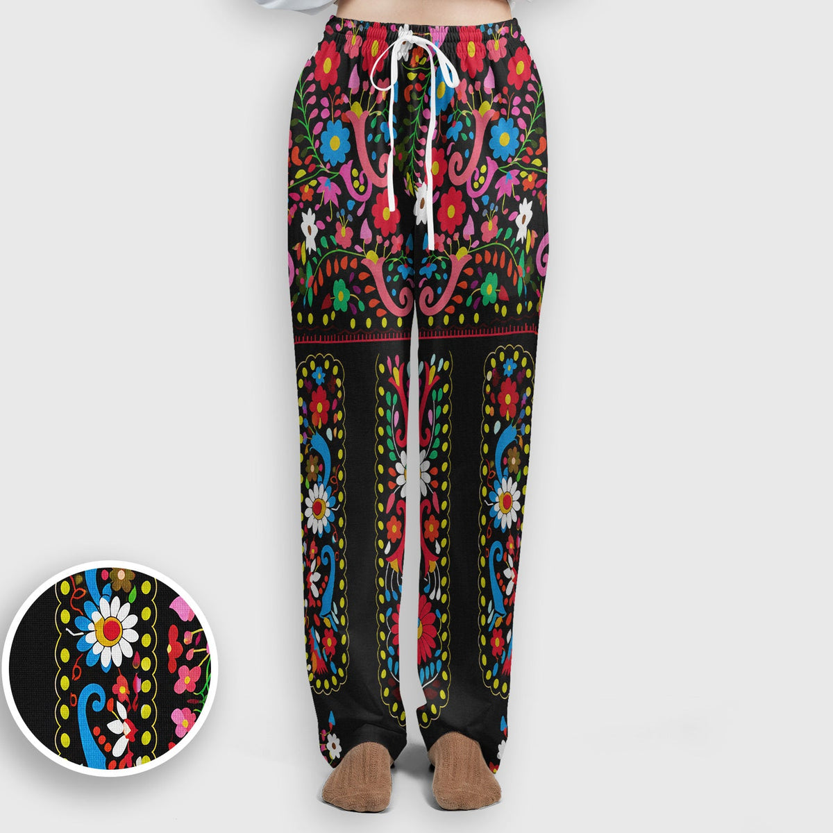 Colorful Folk Art Floral Nurse Scrub Set