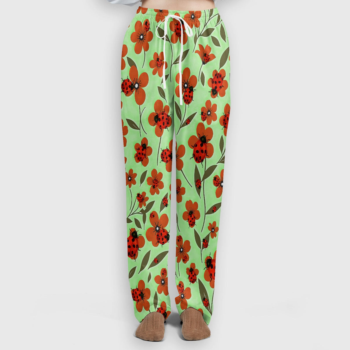 Ladybug Orange Floral Garden Nurse Scrub Set