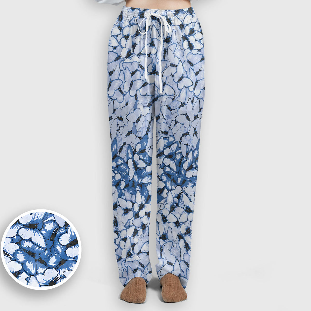 Blue Butterfly Floral Nurse Scrub Set