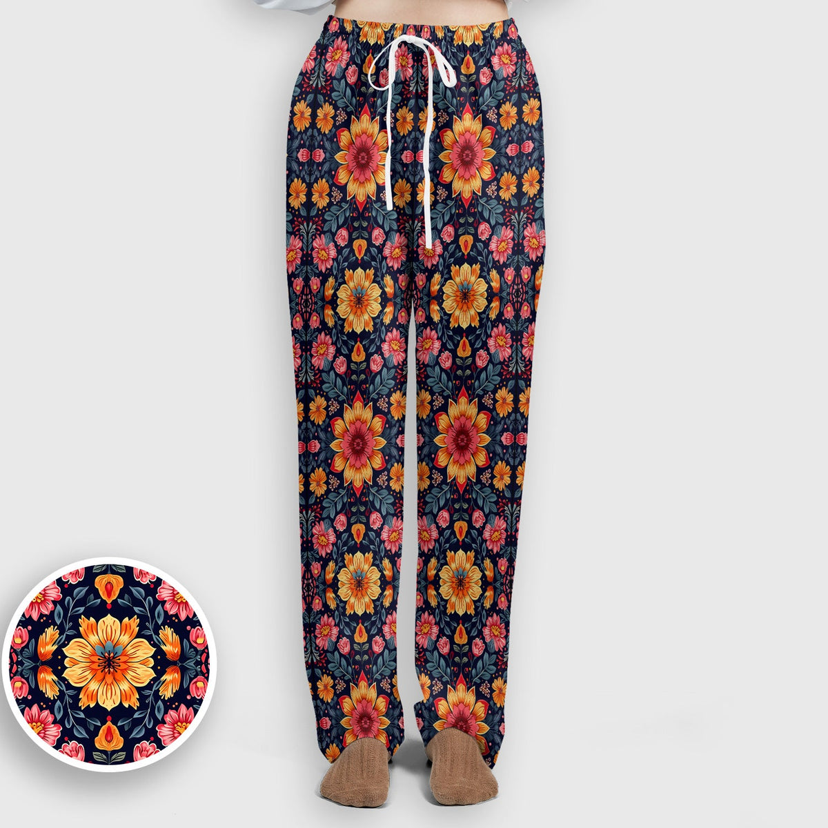 Elegant Dark Floral Nurse Scrub Set