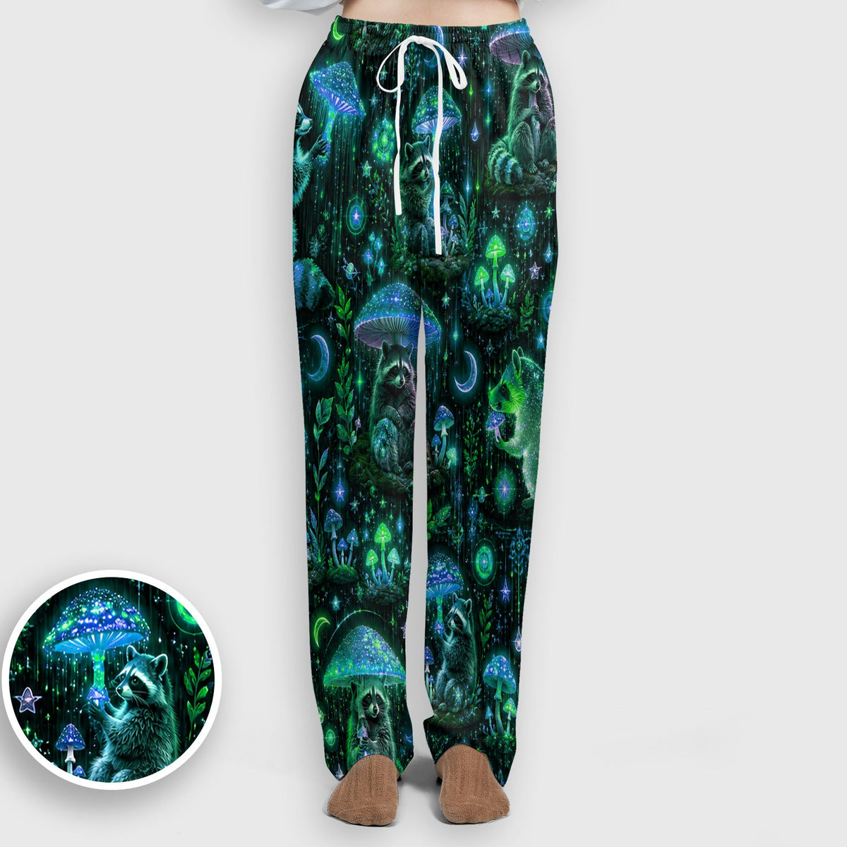Glowing Raccoon Forest Nurse Scrub Set