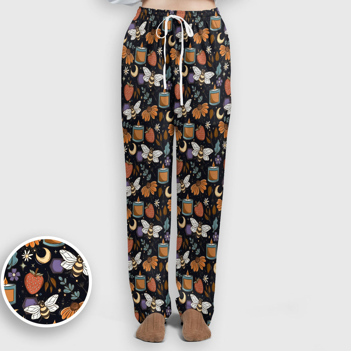Bee Strawberry Floral Candle Nurse Scrub Set