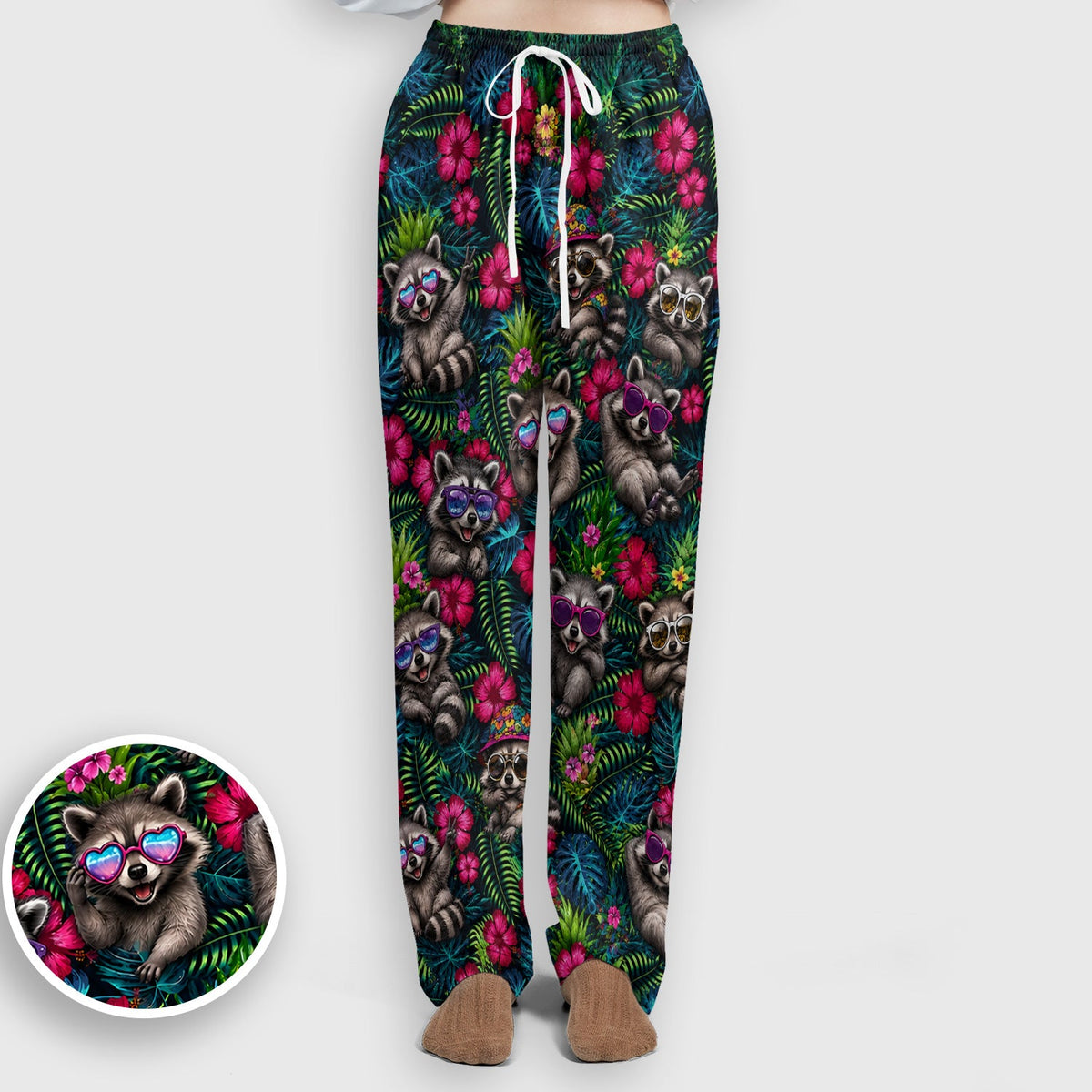 Tropical Raccoon Nurse Floral Scrub Set