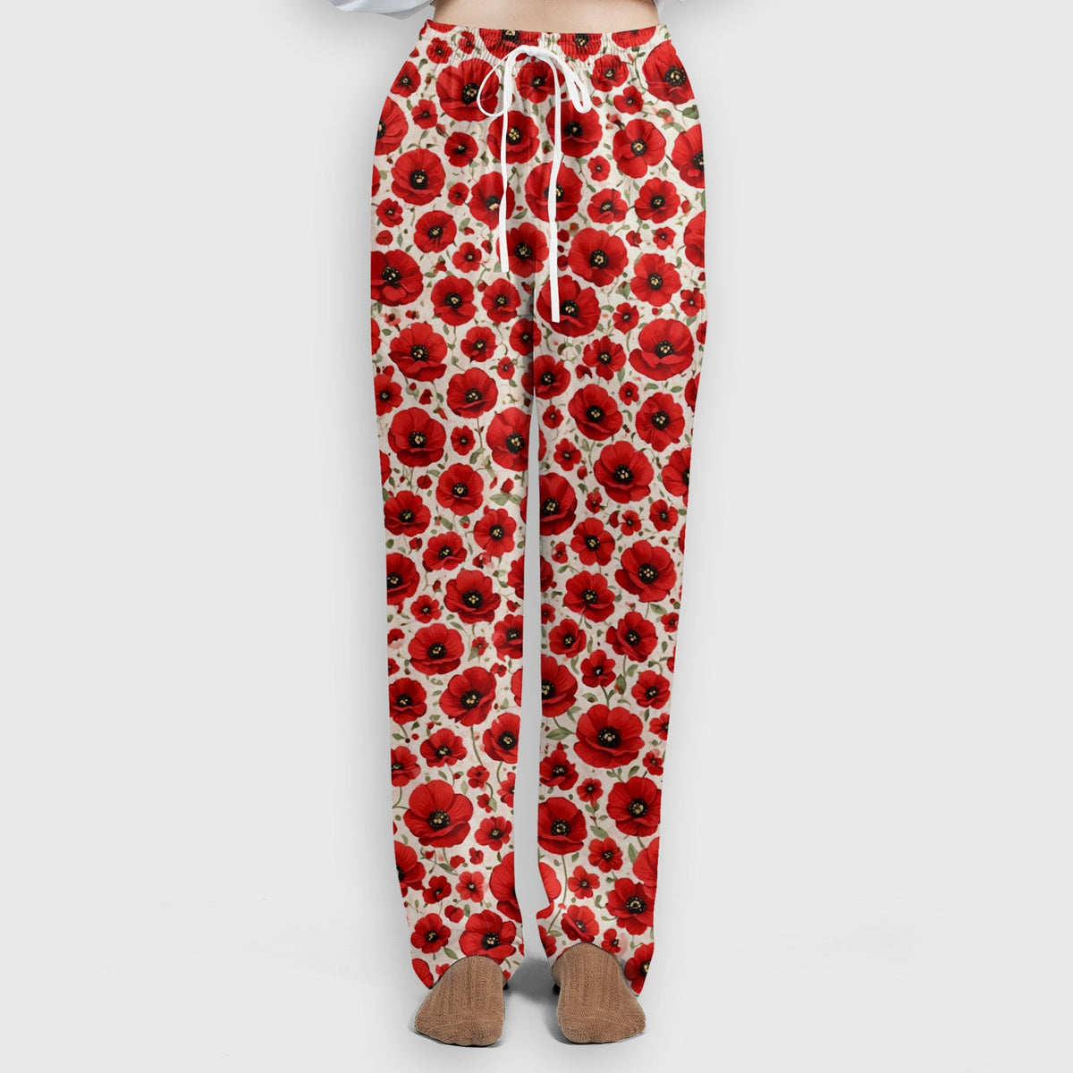 Red Poppy Flower Garden Nurse Scrub Set