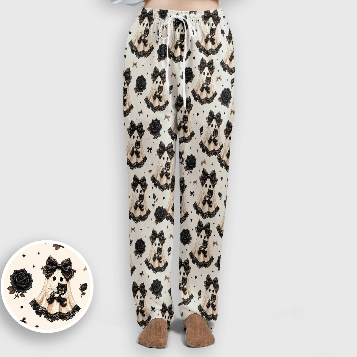 Ghost Black Cat Nurse Scrub Set - Halloween Gift