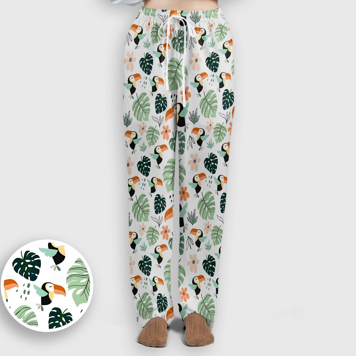 Tropical Toucan Leaf Floral Nurse Scrub Set