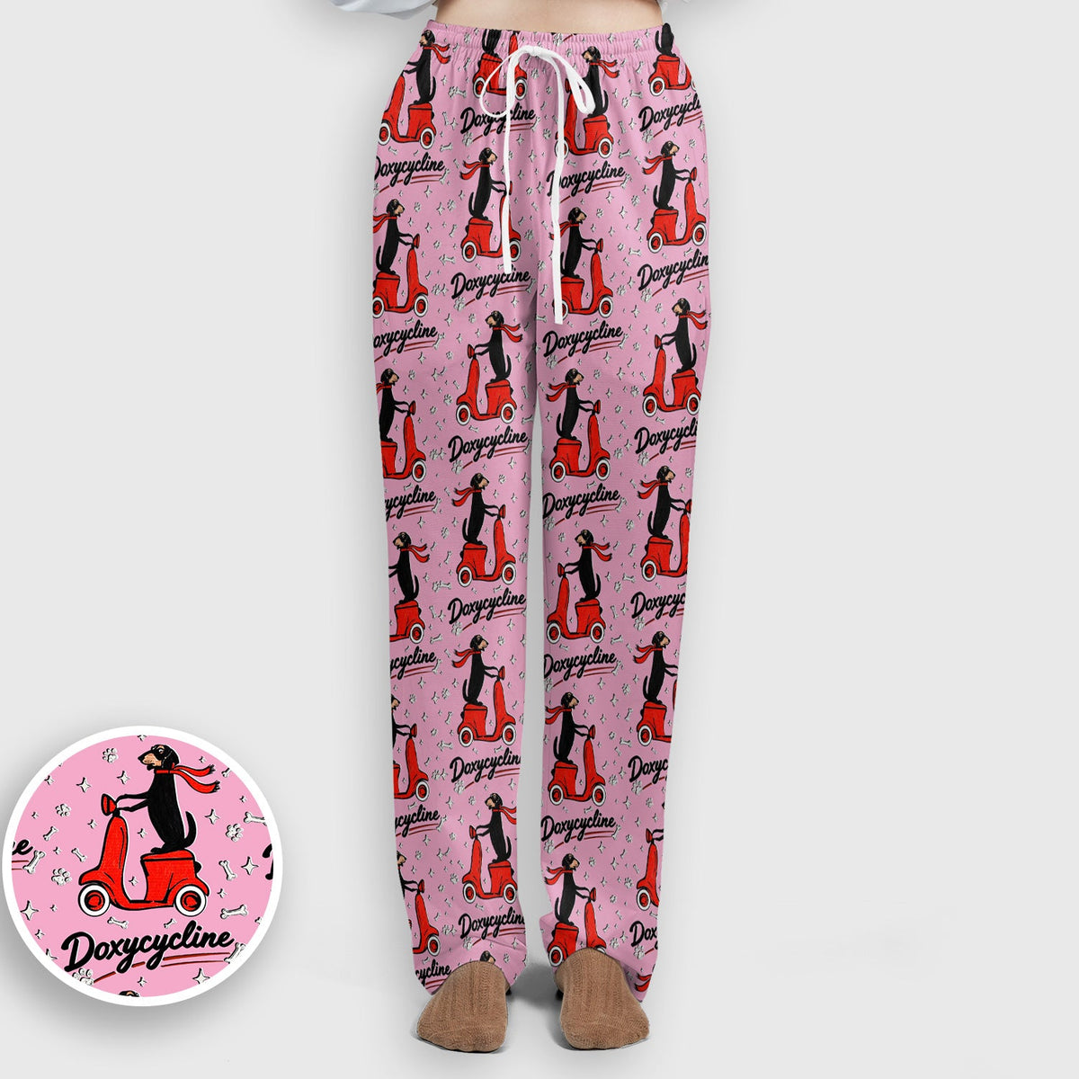 Dachshund Riding Scooter Nurse Scrub Set