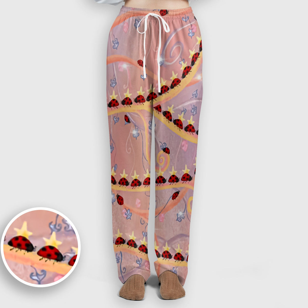 Ladybug Star Vine Swirl Nurse Scrub Set