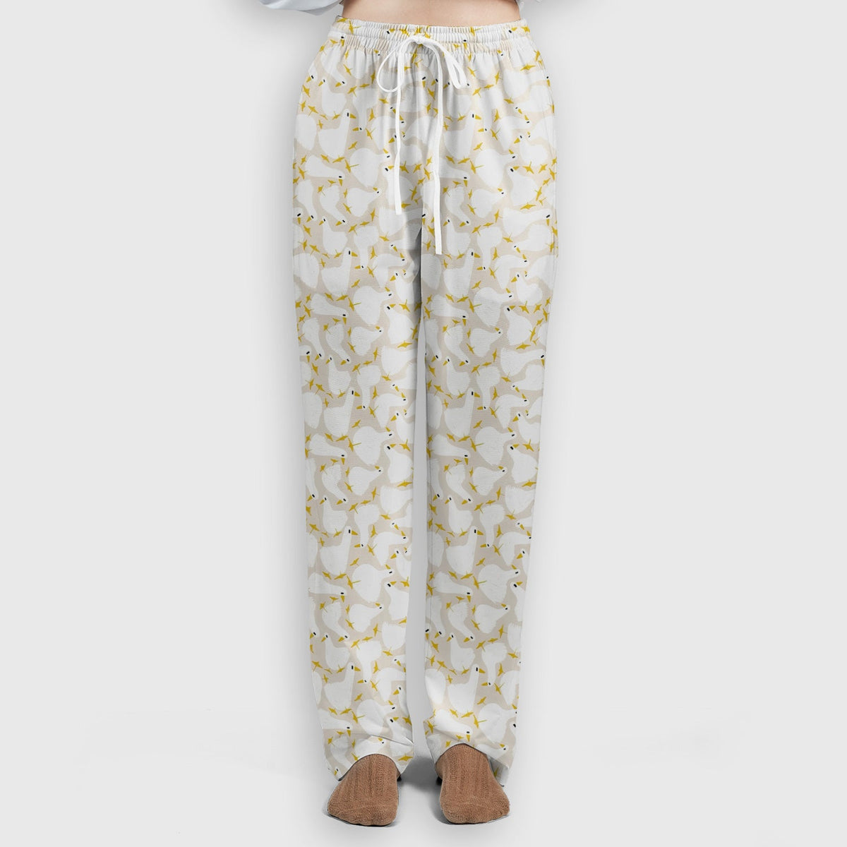 White Goose Yellow Star Nurse Scrub Set