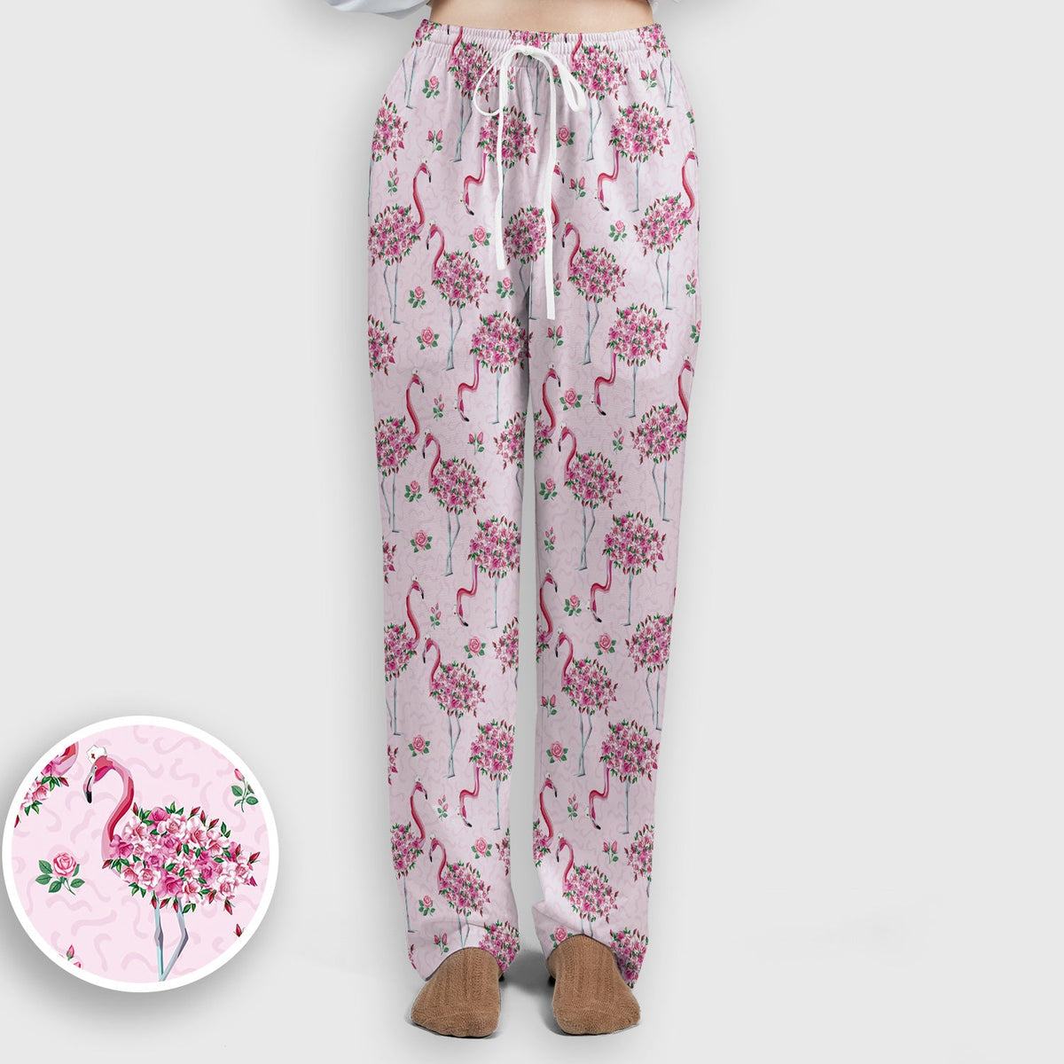 Pink Flamingo Floral Nurse Scrub Set