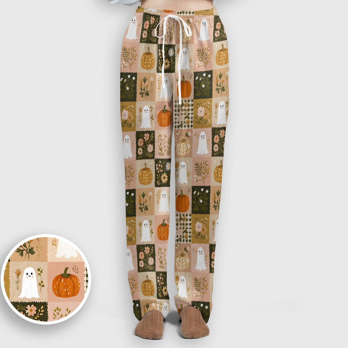 Halloween Ghost Pumpkin Patchwork Nurse Scrub Set