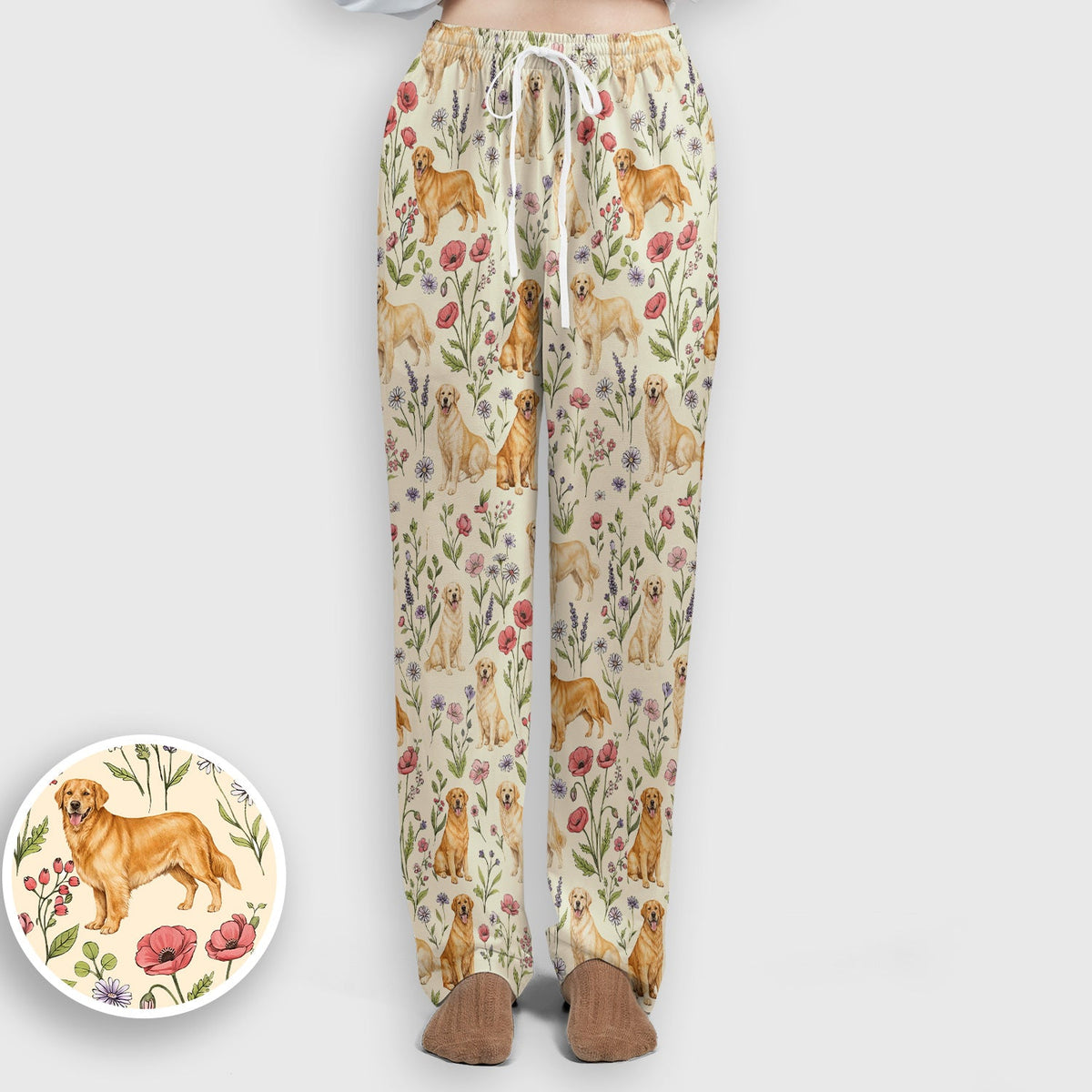 Golden Retriever Floral Nurse Scrub Set