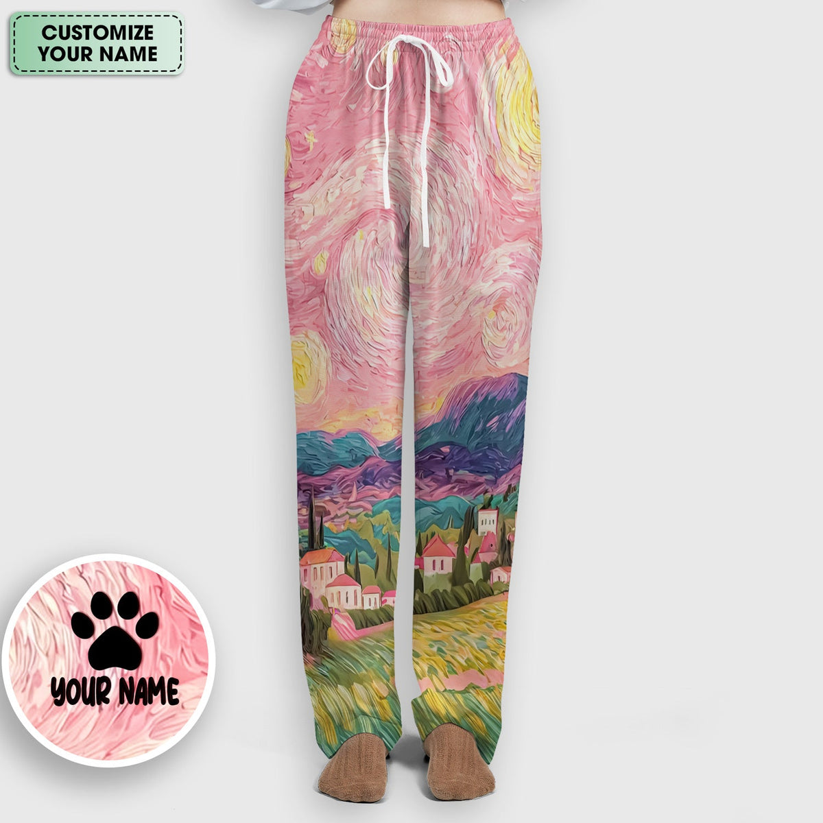Personalized Cat Couple Sunset Sky Nurse Scrub Set