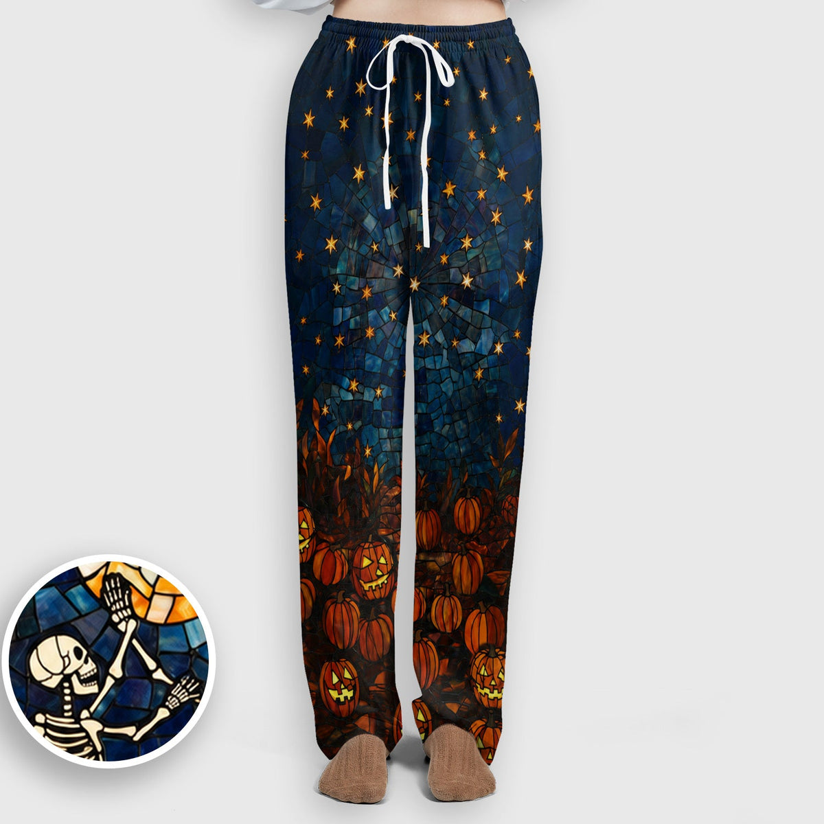 Skeleton Pumpkin Patch Nurse Scrub Set - Halloween Gift
