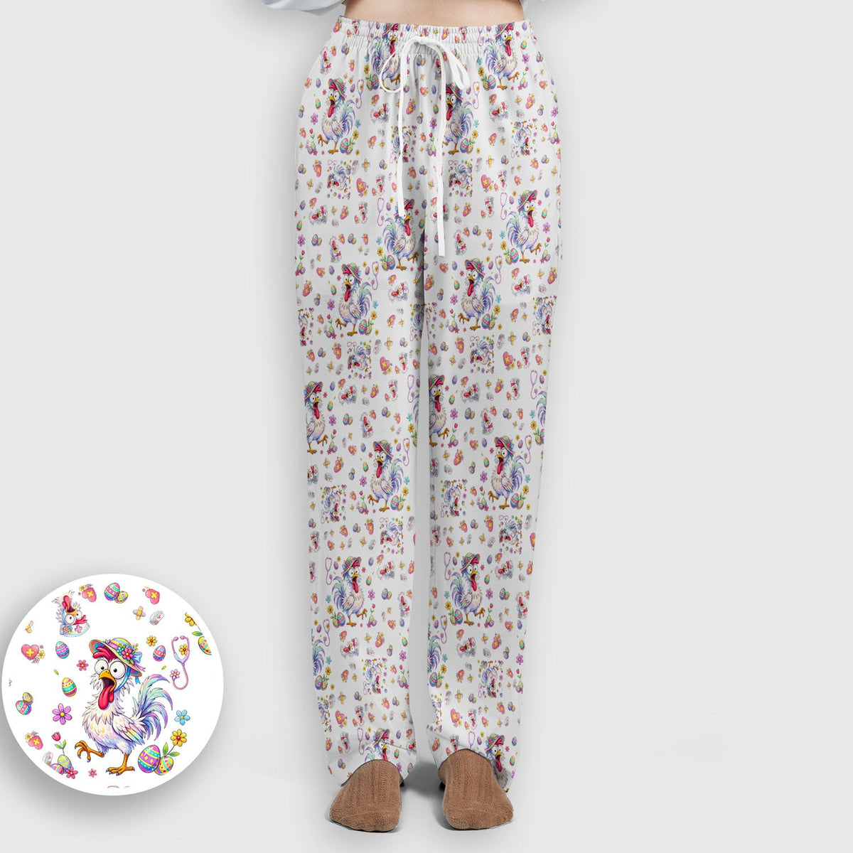 Easter Chicken Nurse Scrub Set
