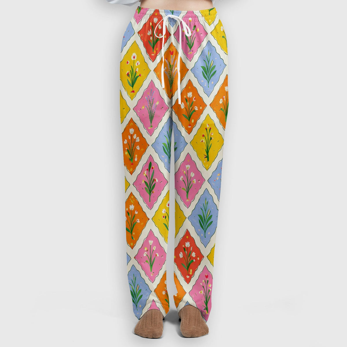 Colorful Floral Tile Nurse Scrub Set