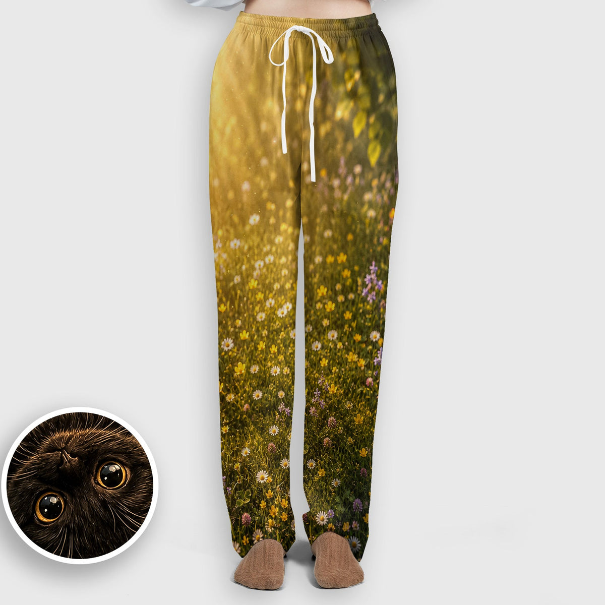 Upside Down Black Cat Meadow Nurse Scrub Set