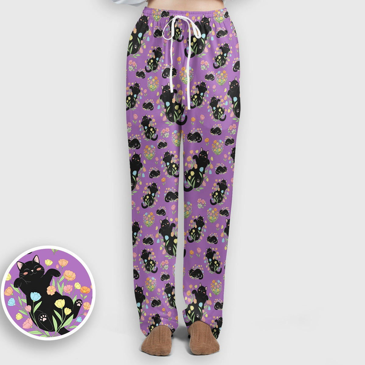 Cats Cute Poses Floral Nurse Scrub Set