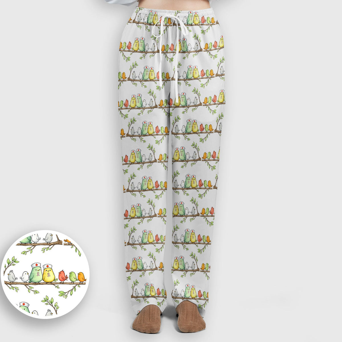 Birds On Branches Nurse Scrub Set