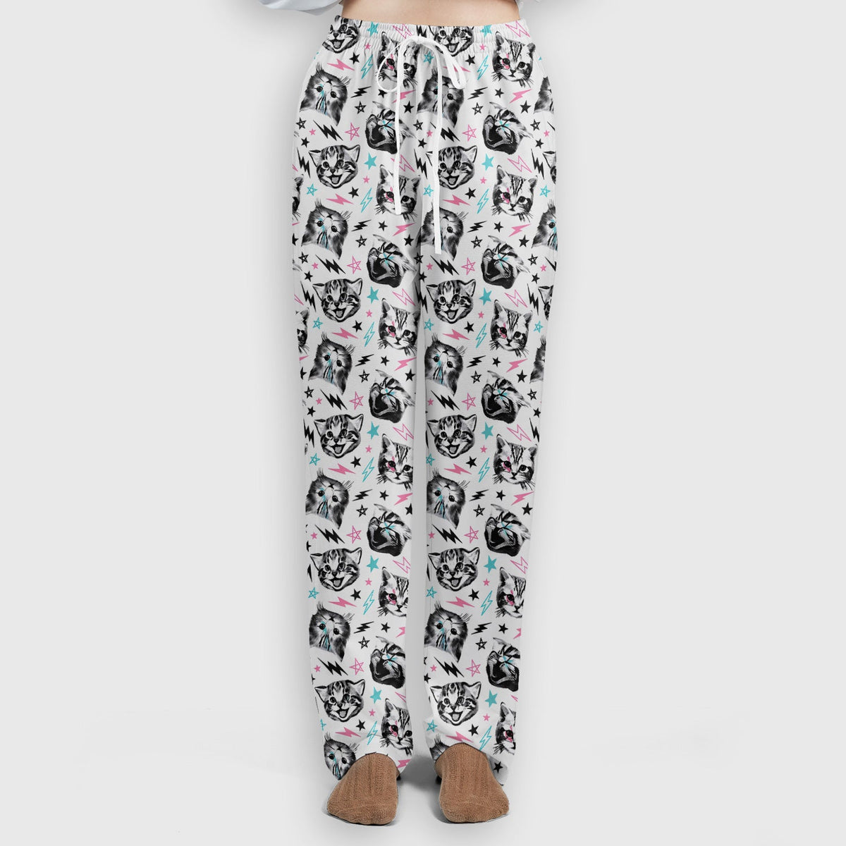 Cat Faces Lightning Nurse Scrub Set