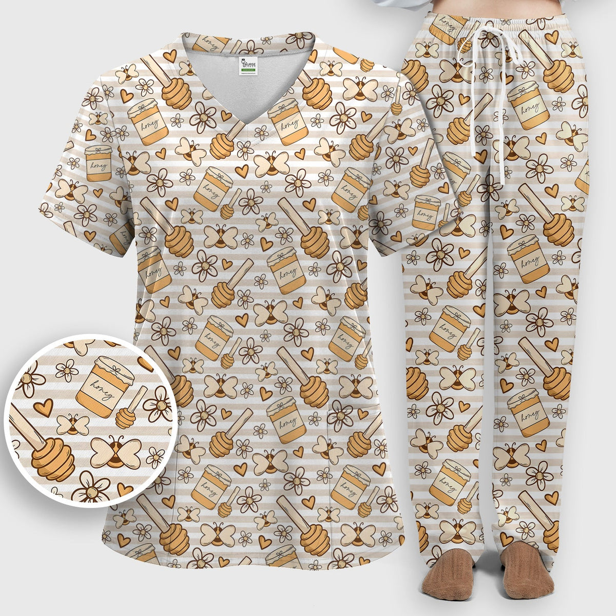 Honey Jar Daisy Nurse Scrub Set